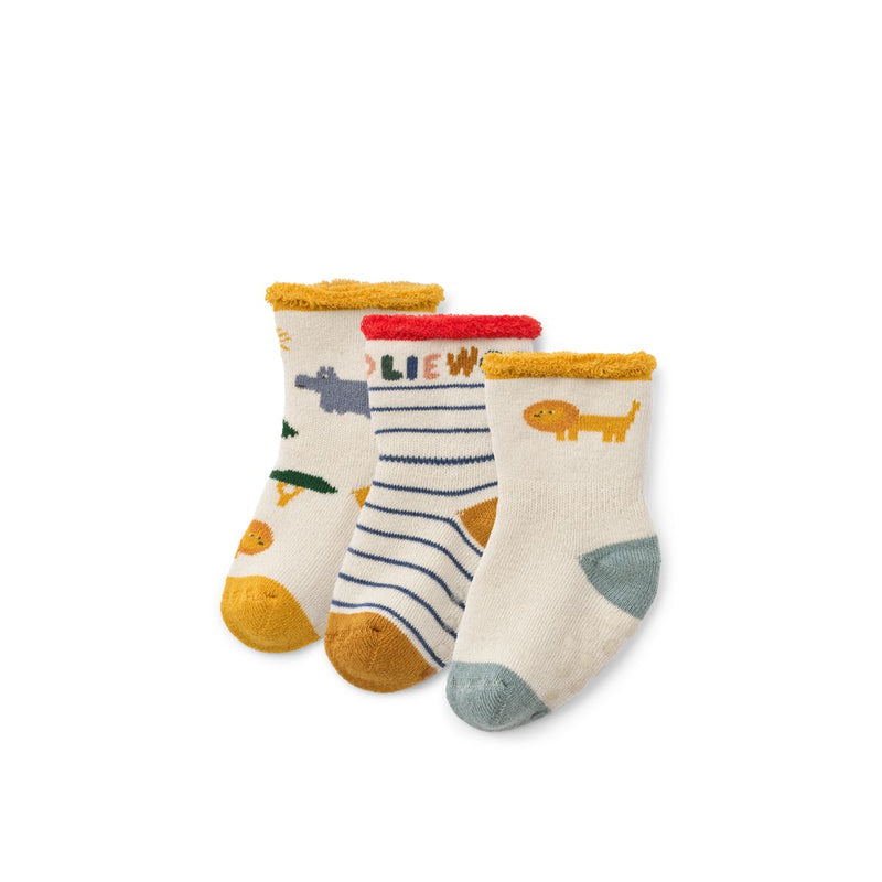 Liewood Eloy Baby Socken 3er-Pack - Safari / Sandy mix - Socken/Strümpfe