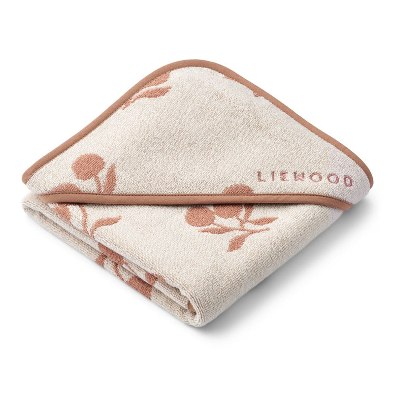 Liewood Alba Babyhandtuch mit Kapuze - Peach / Sea shell - Häntucher / Waschlasppen