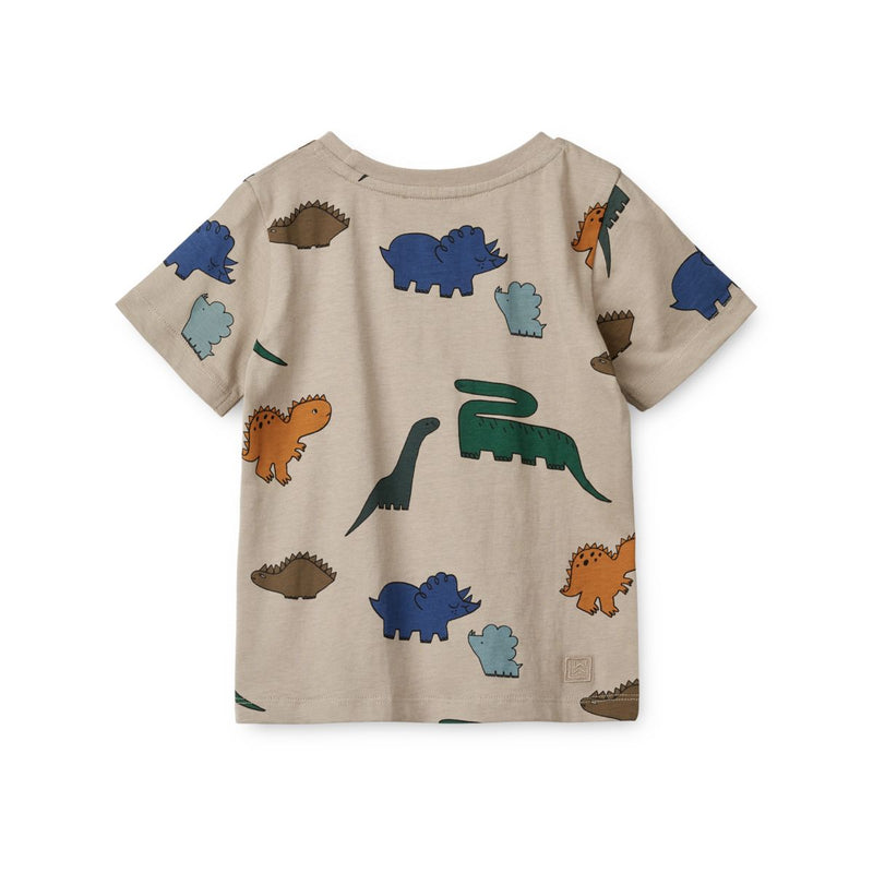 Liewood Apia Bedrucktes Kurzarm T-Shirt  - Dinosaurs / Mist - T-shirt