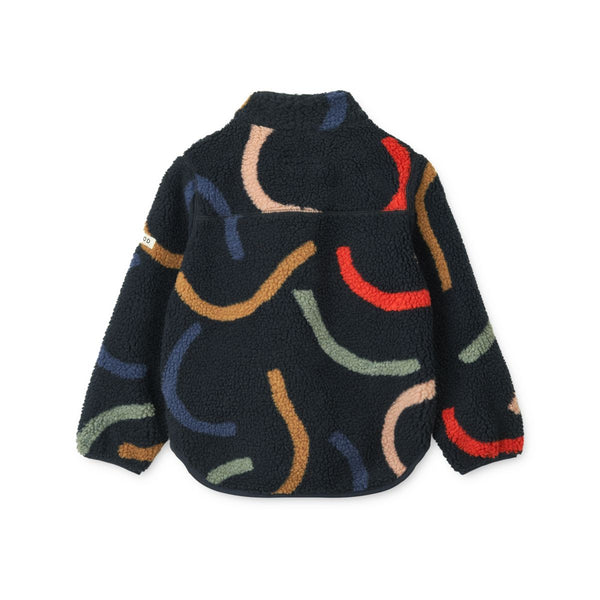 Liewood Nolan Fleecejacke - Graphic swirls / Classic navy - Jacke