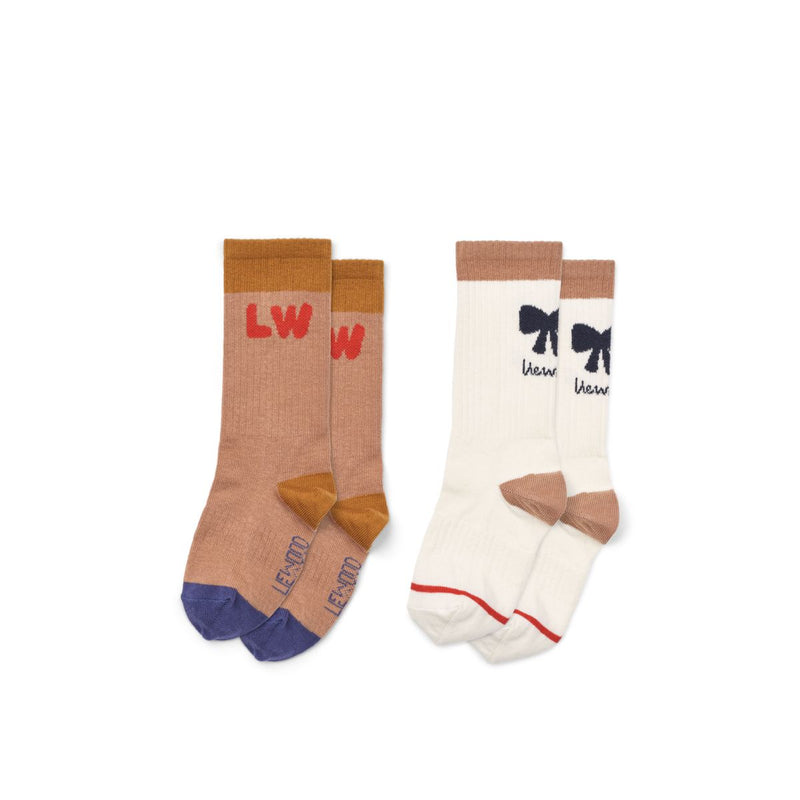 Liewood Annette Socken 2er-Pack - Tuscany rose / Creme de la creme mix - Socken/Strümpfe