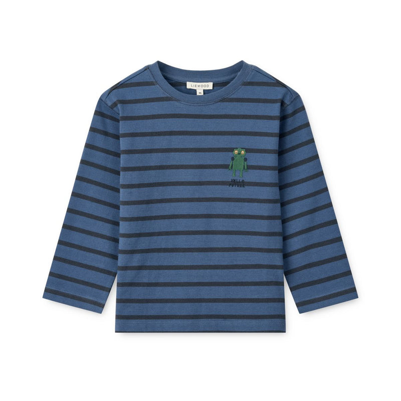 Liewood Ullrik Streifen-Langarm T-Shirt - Y/D Stripe Indigo blue / Classic navy - T-shirt