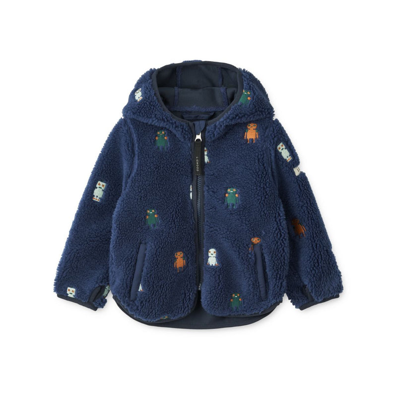 Liewood Mara Fleecejacke mit Ohren - Robots / Indigo blue - Jacke