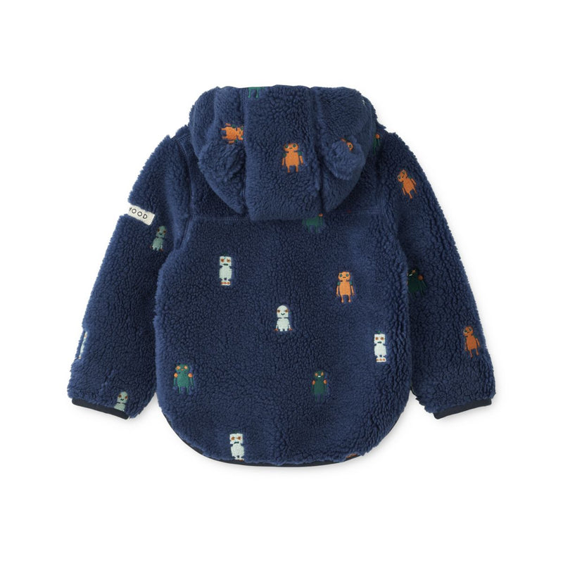 Liewood Mara Fleecejacke mit Ohren - Robots / Indigo blue - Jacke