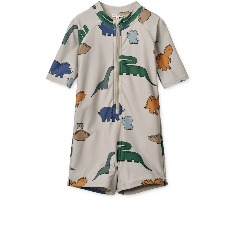 Liewood Max Schwimm-Jumpsuit - Dinosaurs / Mist - Badeanzug