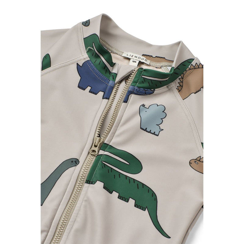 Liewood Max Schwimm-Jumpsuit - Dinosaurs / Mist - Badeanzug