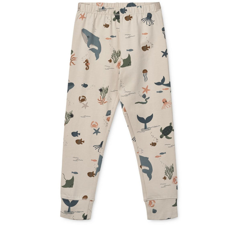 Liewood Wilhelm Bedrucktes Pyjama-Set - Sea creature / Sandy - Pyjama-Set