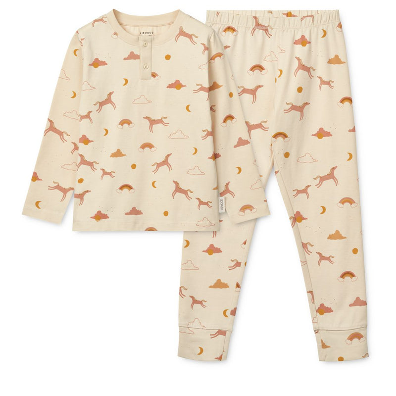 Liewood Wilhelm Bedrucktes Pyjama-Set - Dream / Ecru - Pyjama-Set