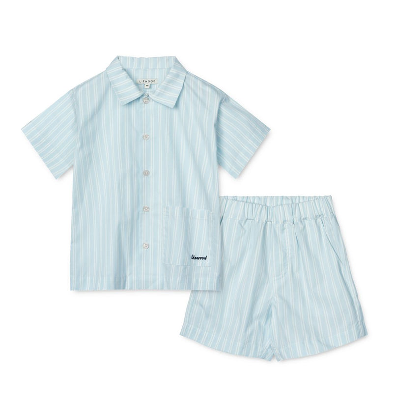 Liewood LEONA Streifen Set - Y/D stripe Pure sky / Creme de la creme - Shorts