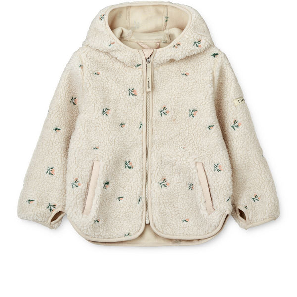 Liewood Mara Fleecejacke mit Kapuze - Peach / Sandy Embroidery - Jacke