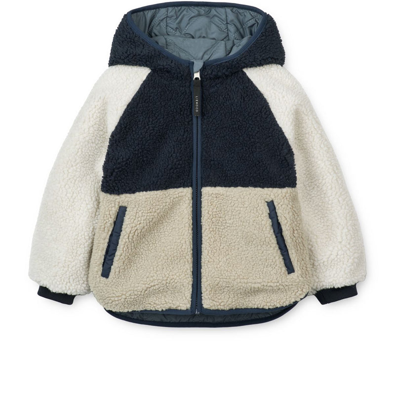 Liewood Jackson Wendbare Fleecejacke - Whale blue multi mix - Jacke