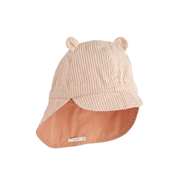 Liewood Gorm Sonnenhut aus Leinen - Y/D Stripe Tuscany rose / Sandy - Hut & Kappe