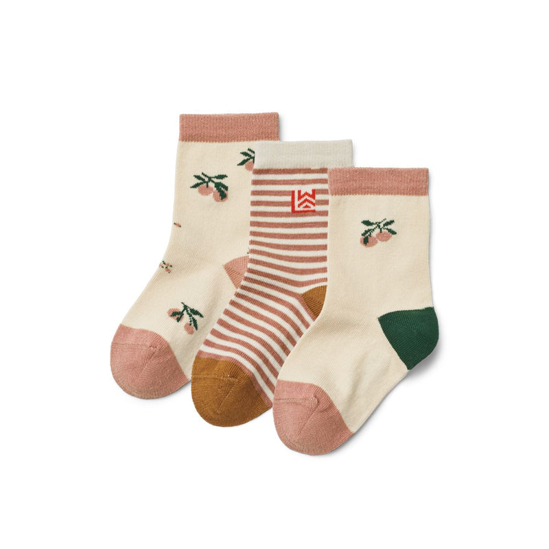 Liewood Silas Socken 3er-Pack - Peach sea shell mix - Socken/Strümpfe