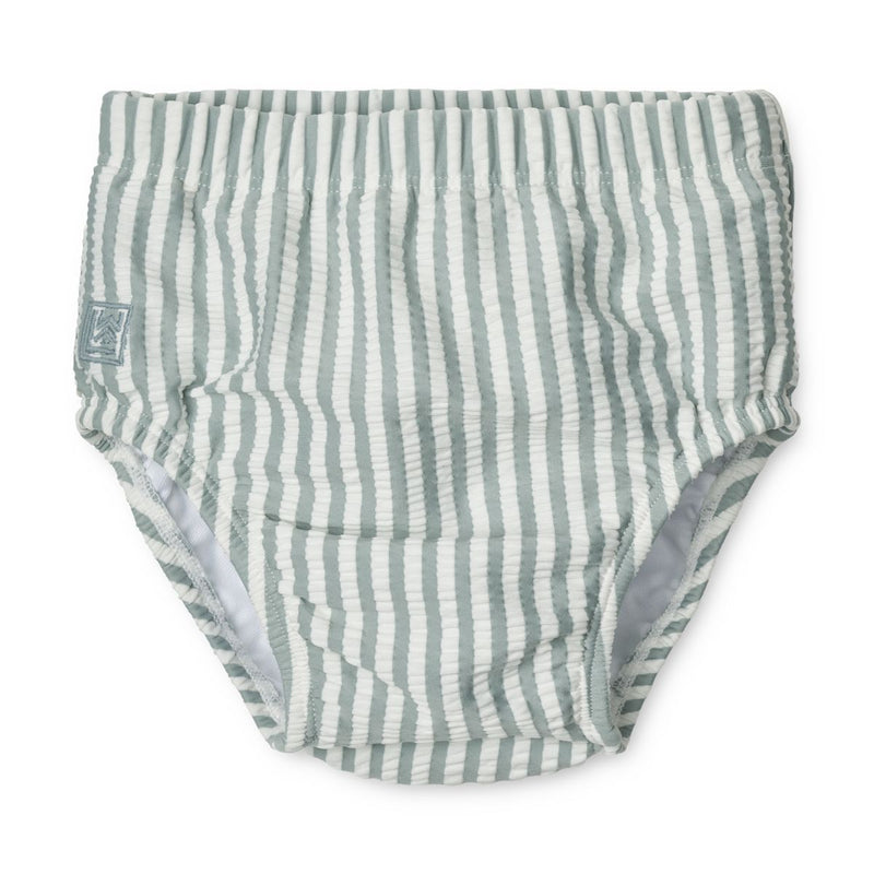 Liewood Anthony Seersucker Baby Badehose - Y/D stripe: Sea blue/white - Badehose