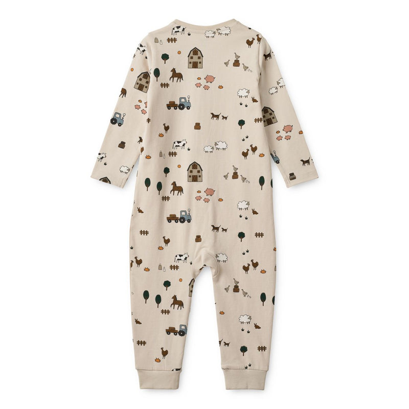 Liewood Birk Pyjama-Jumpsuit - Farm / Sandy - Pyjama-Jumpsuit