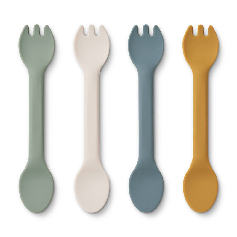 Liewood Jan Silikon Spork 4er-Pack - Faune green multi mix - Besteck