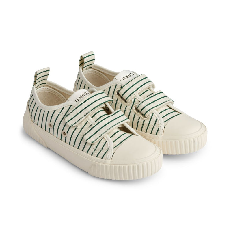 Liewood Kim Canvas-Schuh - Stripe Garden green / Creme de la creme - Sneakers