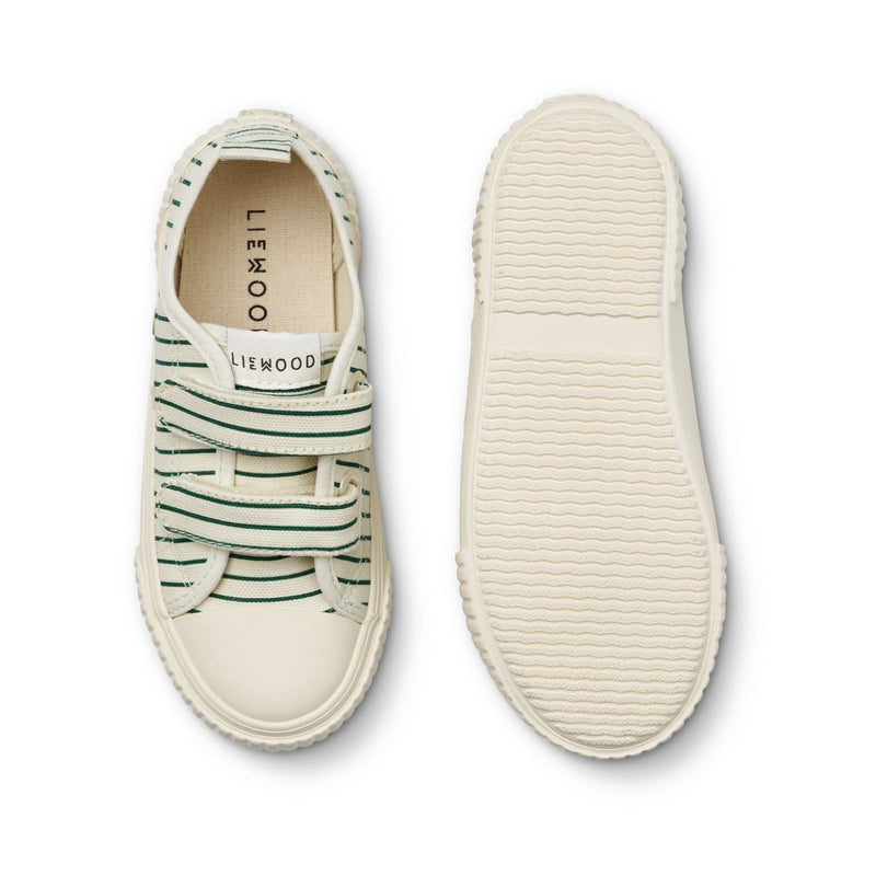 Liewood Kim Canvas-Schuh - Stripe Garden green / Creme de la creme - Sneakers