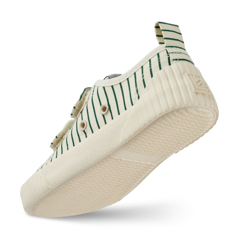 Liewood Kim Canvas-Schuh - Stripe Garden green / Creme de la creme - Sneakers