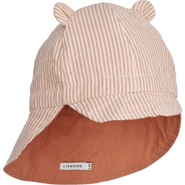 Liewood Gorm Sonnenhut aus Leinen - Y/D Stripe Tuscany rose / Sandy - Hut & Kappe