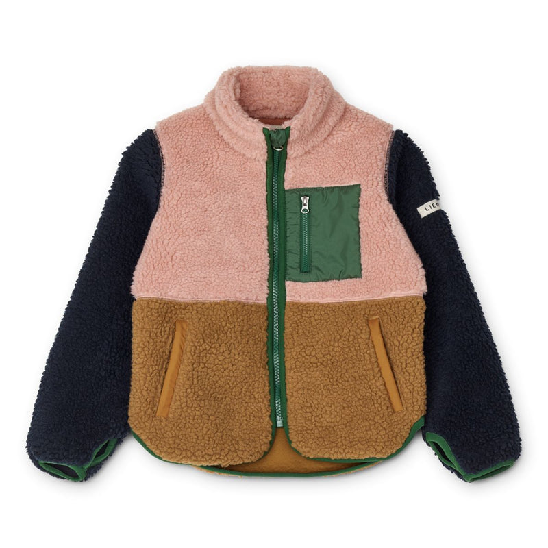 Liewood Nolan Fleecejacke - Colour block / Tuscany Rose Multi mix - Jacke