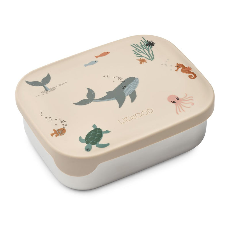 Liewood Arthur bedruckte Lunchbox - Sea creature / Sandy - Brotdose