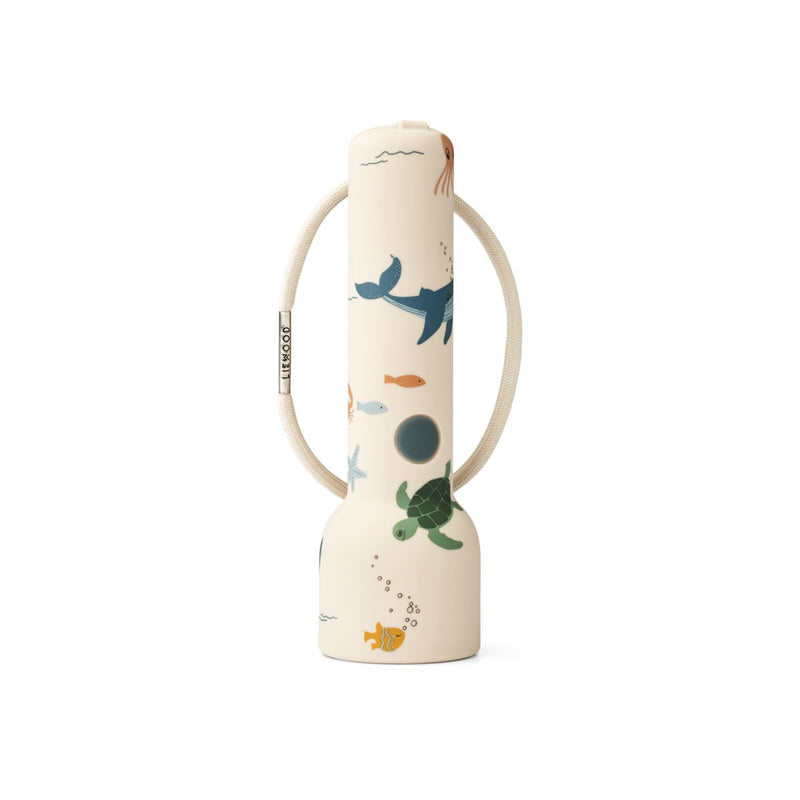 Liewood Gry Silikontaschenlampe mit Print - Sea creature / Sandy - Taschenlampe