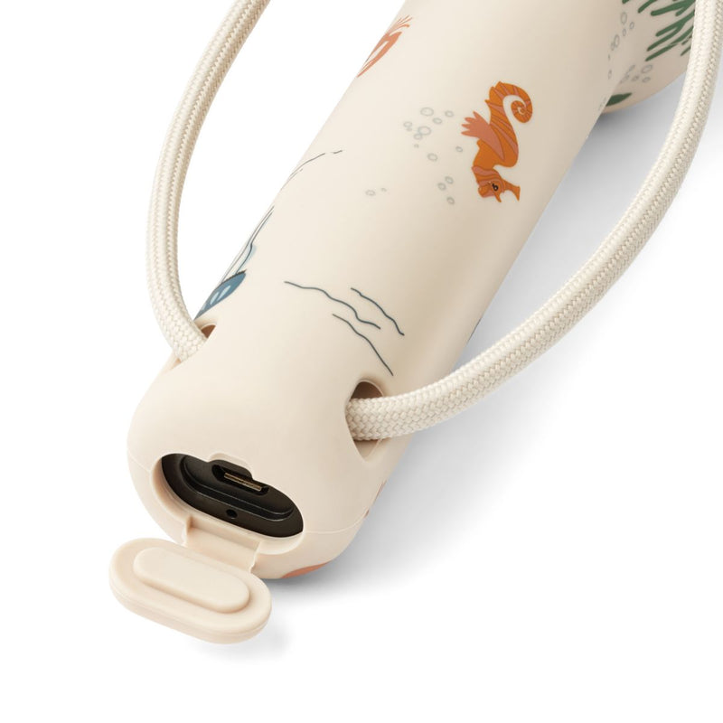 Liewood Gry Silikontaschenlampe mit Print - Sea creature / Sandy - Taschenlampe